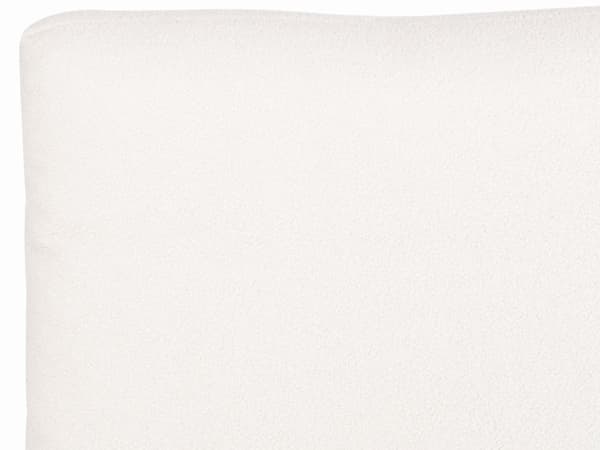 Seng Off White Boucle 160 x 200 cm Moderne To Mands Blød Sengegavl Dobbeltseng Sengeramme Retro Design Stofseng Plys