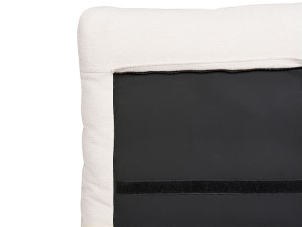 Seng Off White Boucle 160 x 200 cm Moderne To Mands Blød Sengegavl Dobbeltseng Sengeramme Retro Design Stofseng Plys