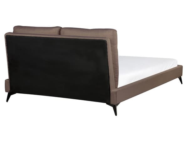 Seng Brun Boucle 160 x 200 cm Moderne To Mands Blød Sengegavl Dobbeltseng Sengeramme Retro Design Stofseng Plys