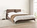 Miniatyrbillede 2 af 11: Seng Brun Boucle 160 x 200 cm Moderne To Mands Blød Sengegavl Dobbeltseng Sengeramme Retro Design Stofseng Plys