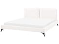 Miniatyrbillede 4 af 11: Seng Off White Boucle 180 x 200 cm Moderne To Mands Blød Sengegavl Dobbeltseng Sengeramme Retro Design Stofseng Plys