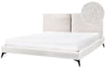 Miniatyrbillede 1 af 11: Seng Off White Boucle 180 x 200 cm Moderne To Mands Blød Sengegavl Dobbeltseng Sengeramme Retro Design Stofseng Plys