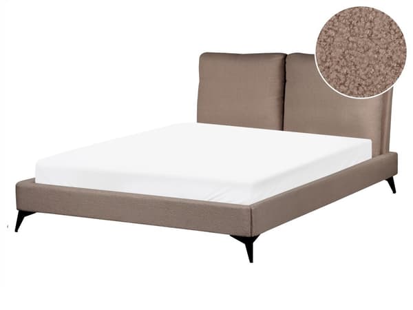Seng Brun Boucle 140 x 200 cm Moderne Polstret Hodegjerde Polstret Moderne Design Spaltegulv