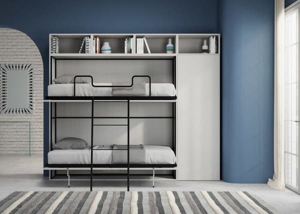 Fällbar säng - Kando - I - 2 bäddar - Vit ask - K Contemporary design
