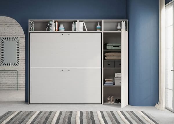 Fällbar säng - Kando - I - 2 bäddar - Vit ask - K Contemporary design