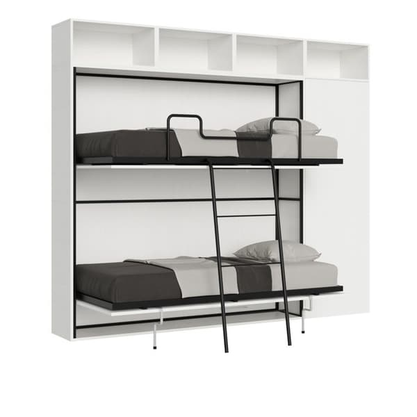 Fällbar säng - Kando - I - 2 bäddar - Vit ask - K Contemporary design