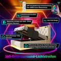 Miniatyrbild 4 av 6: Vadderad dubbelsäng med LED 360 wrap-around, 140*200cm, vitt PU-material, vadderad sänggavel med USBType-C (med madrass)