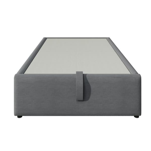 Klädd enkelsäng 90 x 200 cm, USB-C, komplett lamellbotten utan sänggavel, bomull, grå.