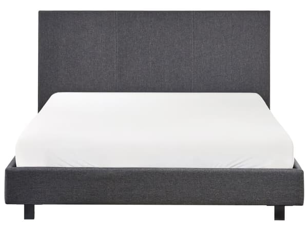 Seng Grå Polyester 140 x 200 cm Dekorativ Tre Kvart Seng med Sengegavl Halvanden Mands Kvalitetseng Stofseng Teenageværelse