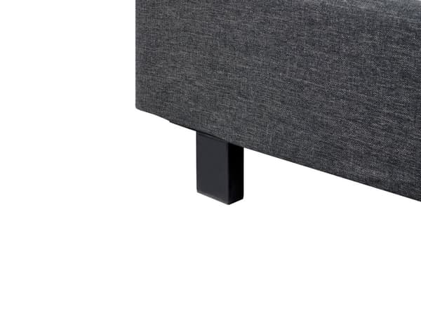 Seng Grå Polyester 140 x 200 cm Dekorativ Tre Kvart Seng med Sengegavl Halvanden Mands Kvalitetseng Stofseng Teenageværelse