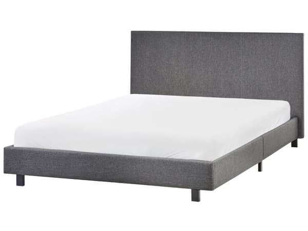 Seng Grå Polyester 140 x 200 cm Dekorativ Tre Kvart Seng med Sengegavl Halvanden Mands Kvalitetseng Stofseng Teenageværelse