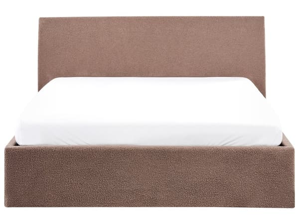Sengeramme Brun Boucle 140 x 200 cm Oppbevaring med Sengegavl