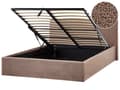 Miniatyrbilde 1 av 11: Sengeramme Brun Boucle 140 x 200 cm Oppbevaring med Sengegavl