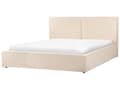Miniatyrbillede 6 af 11: Seng Beige Boucle 180 x 200 cm Moderne To Mands Seng med Opbevaring Blød Sengegavl Dobbeltseng Sengeramme Retro Design
