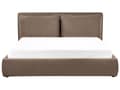 Miniatyrbillede 4 af 11: Seng Taupe Boucle 180 x 200 cm Moderne To Mands Seng med Opbevaring Blød Sengegavl Dobbeltseng Sengeramme Retro Design