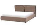 Miniatyrbillede 6 af 11: Seng Taupe Boucle 180 x 200 cm Moderne To Mands Seng med Opbevaring Blød Sengegavl Dobbeltseng Sengeramme Retro Design