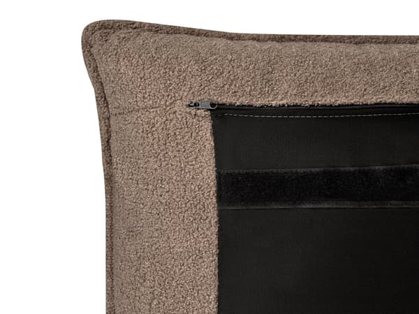 Seng Taupe Boucle 180 x 200 cm Moderne To Mands Seng med Opbevaring Blød Sengegavl Dobbeltseng Sengeramme Retro Design