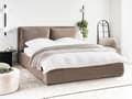 Miniatyrbillede 2 af 11: Seng Taupe Boucle 160 x 200 cm Moderne To Mands Seng med Opbevaring Blød Sengegavl Dobbeltseng Sengeramme Retro Design