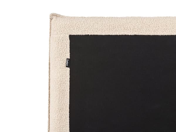 Seng Beige Boucle 180 x 200 cm Moderne To Mands Seng med Opbevaring Blød Sengegavl Dobbeltseng Sengeramme Retro Design