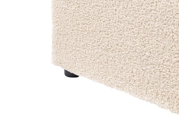 Seng Beige Boucle 180 x 200 cm Moderne To Mands Seng med Opbevaring Blød Sengegavl Dobbeltseng Sengeramme Retro Design