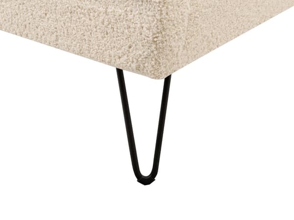 Sengeramme Beige Bouclé 180 x 200 cm Metallben Skjellformet sengegavl Retro og glamorøs stil Dobbeltseng Soverom