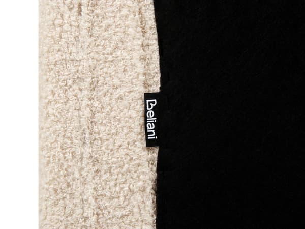 Sengeramme Beige Bouclé 180 x 200 cm Metallben Skjellformet sengegavl Retro og glamorøs stil Dobbeltseng Soverom