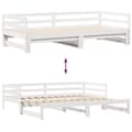 Miniatyrbilde 6 av 11: vidaXL Uttrekkbar dagseng med skuffer uten madrass hvit 80x200 cm