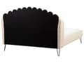Miniatyrbillede 5 af 11: Seng Beige Boucle 160 x 200 cm Moderne To Mands Blød Sengegavl Dobbeltseng Sengeramme Retro Design Stofseng Plys