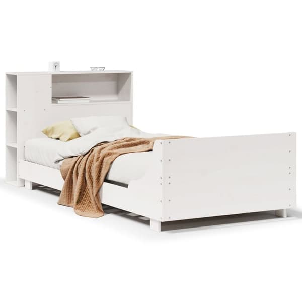vidaXL Sengeramme uten madrass hvit 75x190 cm heltre furu