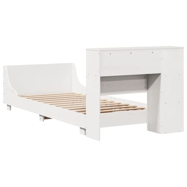 vidaXL sengeramme uden madras 75x190 cm massivt fyrretræ hvid