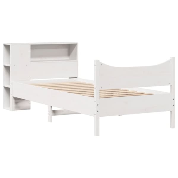 vidaXL sengeramme uden madras 75x190 cm massivt fyrretræ hvid