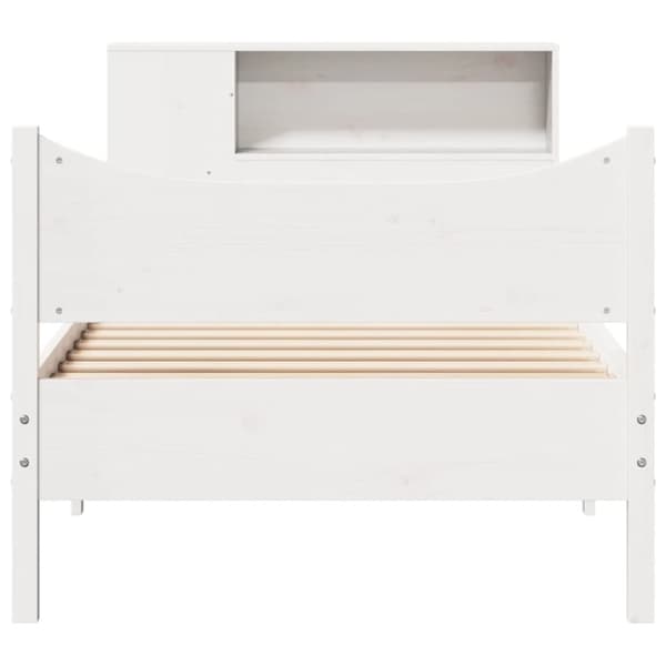 vidaXL sengeramme uden madras 75x190 cm massivt fyrretræ hvid