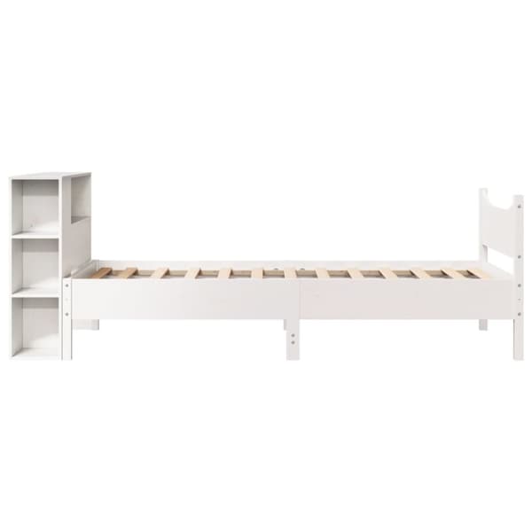 vidaXL sengeramme uden madras 75x190 cm massivt fyrretræ hvid