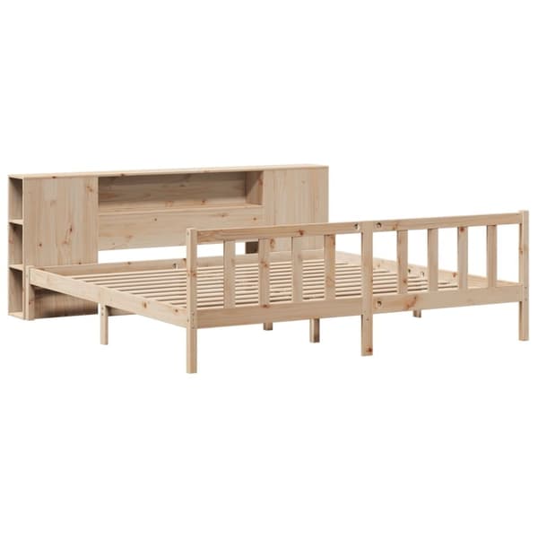 vidaXL Seng med bokhylle uten madrass 180x200 cm heltre furu