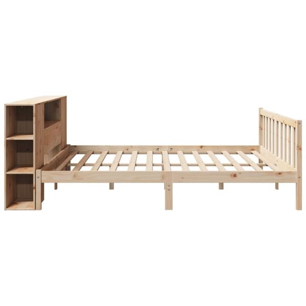 vidaXL Seng med bokhylle uten madrass 180x200 cm heltre furu