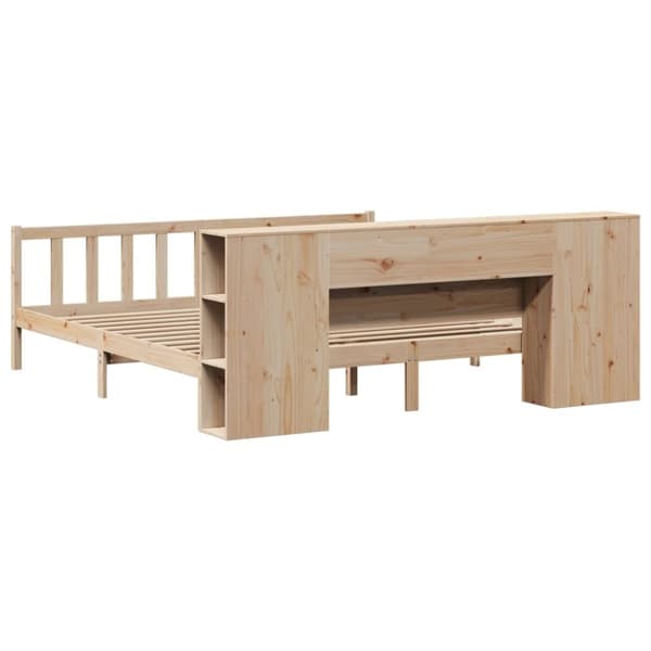 vidaXL Seng med bokhylle uten madrass 180x200 cm heltre furu