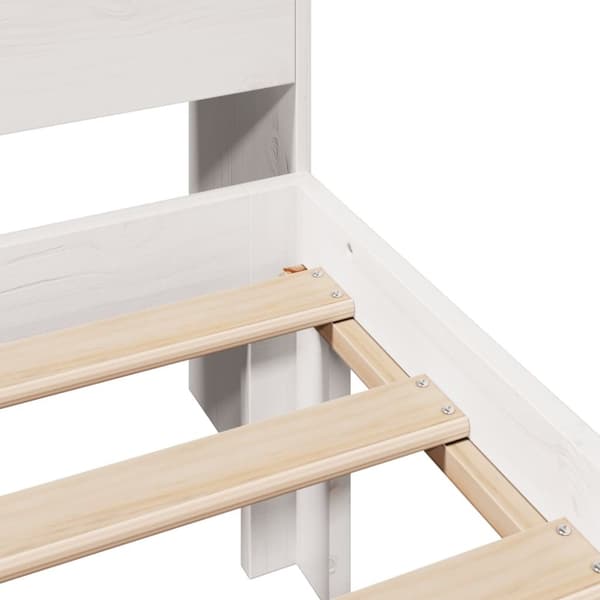 vidaXL seng med reol uden madras 75x190 cm massivt fyrretræ hvid