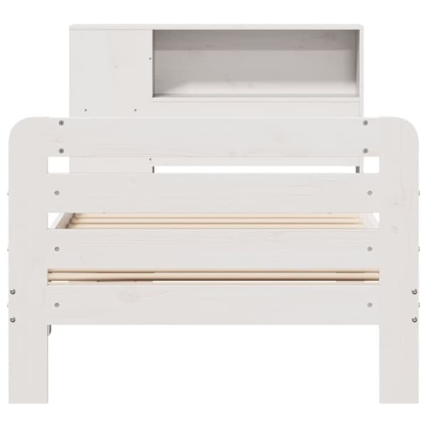 vidaXL sengeramme uden madras 75x190 cm massivt fyrretræ hvid