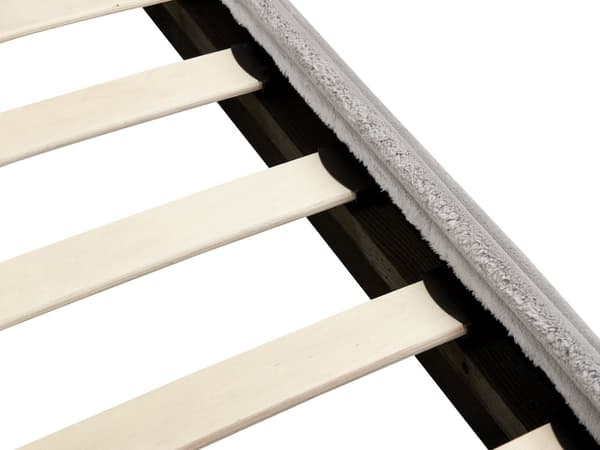 Sengeramme Lysegrå Kordfløyel 140 x 200 cm Polstret Sengeramme med Brede Rygger