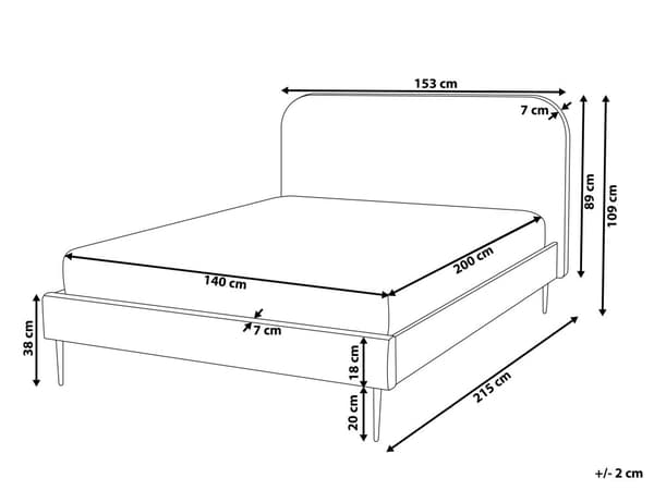 Sengeramme Grønn Kordfløyel 140 x 200 cm Polstret Sengeramme med Brede Rygger