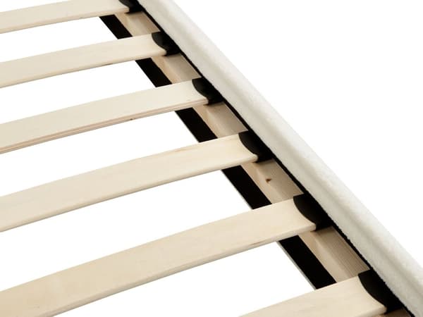 Sengeramme Off-White Kordfløyel 180 x 200 cm Polstret Sengeramme med Brede Rygger