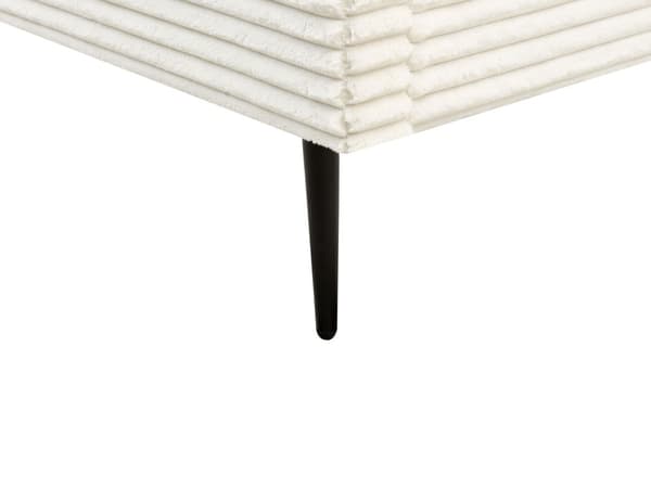 Sengeramme Off-White Kordfløyel 180 x 200 cm Polstret Sengeramme med Brede Rygger