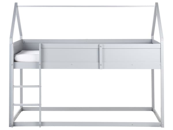 Barneseng i Grå Furu MDF 90 x 200 cm med Spalteramme for Småbarn