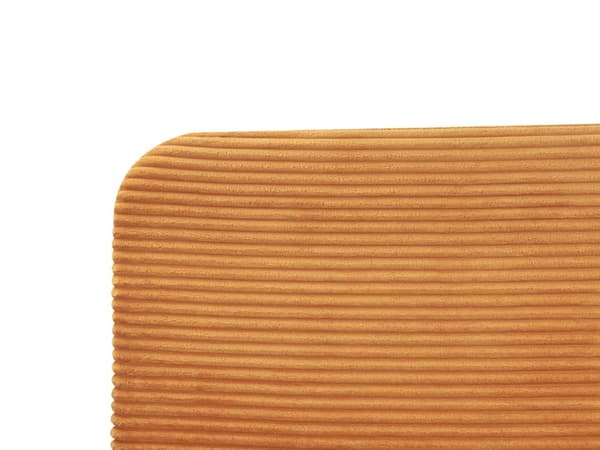 Sengeramme Oransje Kordfløyel 140 x 200 cm Polstret Sengeramme med Brede Rygger