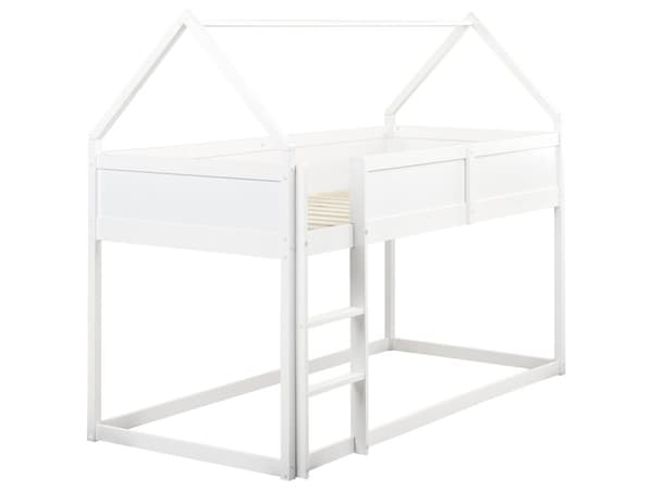 Barneseng i Hvit Furu MDF 90 x 200 cm med Spalteramme for Småbarn