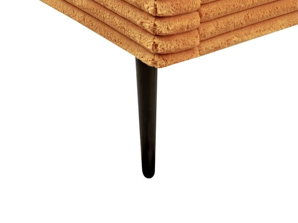 Seng Orange Fløjl 180 x 200 cm Moderne Dobbeltseng Stof To Mands Seng Lav Sengeramme Minimalistisk Design