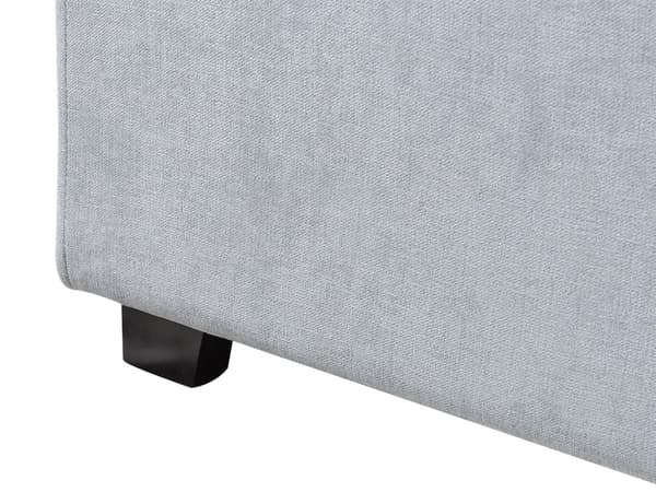 Seng Lyseblå Polyesterstoff 180 x 200 cm Halvrund sengegavl Minimalistisk og retro stil Soverom Dobbeltseng