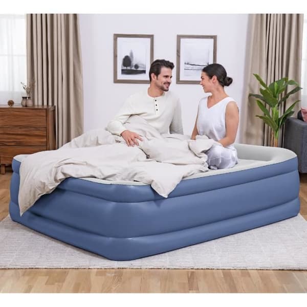 Bestway Tritech uppblåsbar dubbelsäng 203x152x56 cm Stöder upp till 300 kg uppblåst på 5 minuter med omkretsförstärkning
