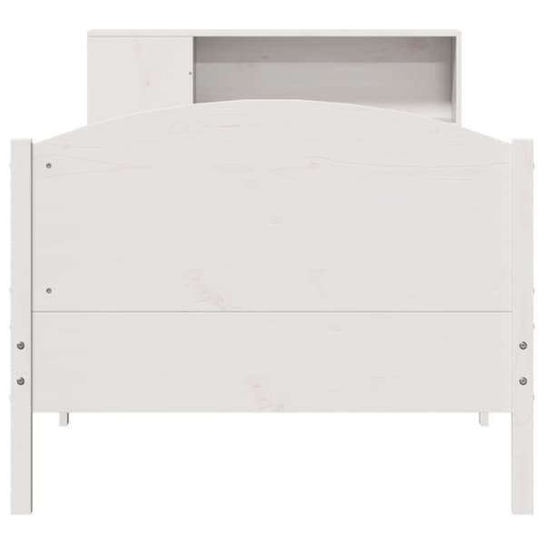 vidaXL Seng med bokhylle uten madrass hvit 90x200 cm heltre furu