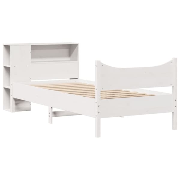 vidaXL Sängram utan madrass vit 90x190 cm massiv furu